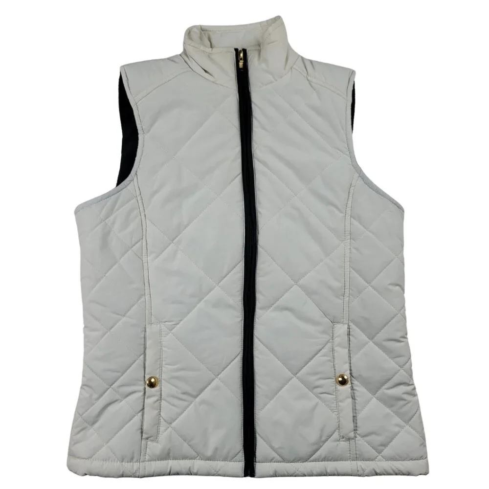 Lauren Ralph Lauren White Quilted Puffer Vest - Picture 2 of 13